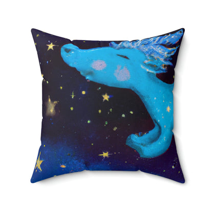 "Drifting Among the Stars: The Story of a Baby Dragon" - The Alien Square Pillow