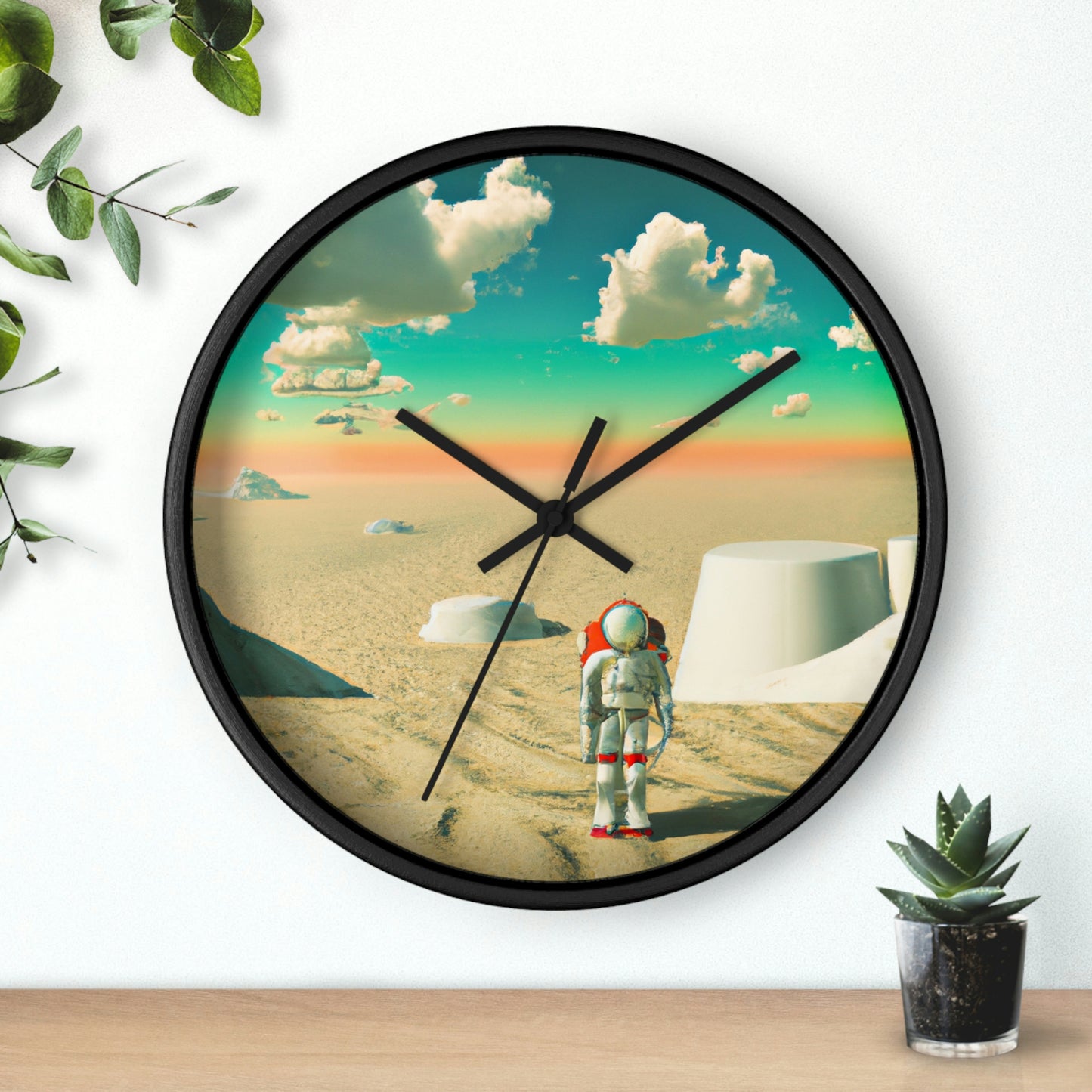 "A Strayed Astronaut: Alone on a Forlorn Planet" - The Alien Wall Clock