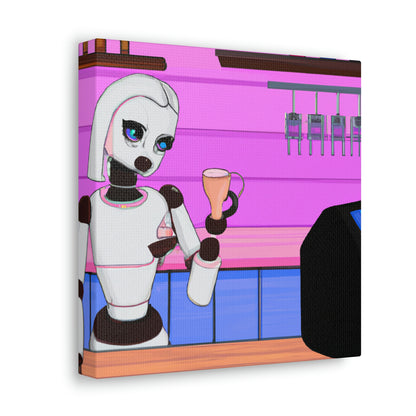 "Robo en una tierra extraña: el viaje del barista" - The Alien Canva