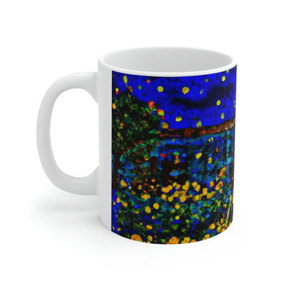 "A Midnight Celebration in Grandma's Garden" - The Alien Ceramic Mug 11 oz