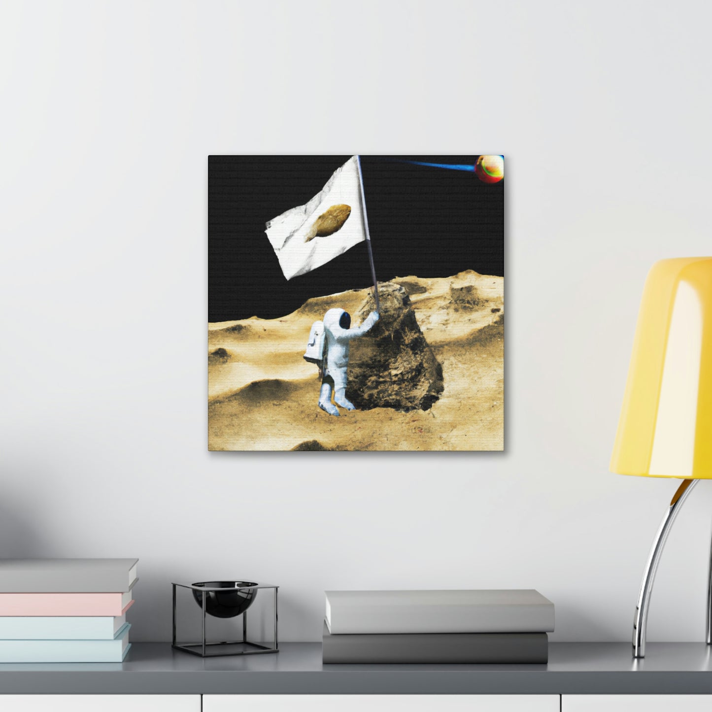 "Claiming Space: Das Pflanzen der Asteroidenflagge des Astronauten" - The Alien Canva