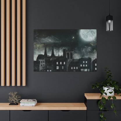 "Luminous Nocturne: A City Lit By Moonlight" - The Alien Canva