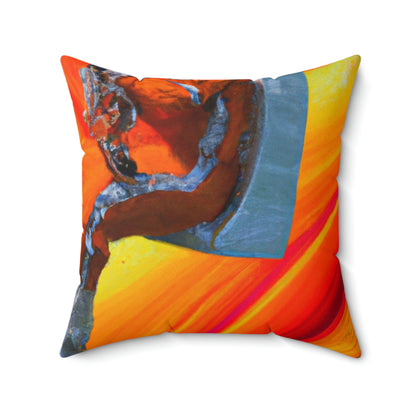 "Journeying in the Burning Orange Galaxy" - The Alien Square Pillow