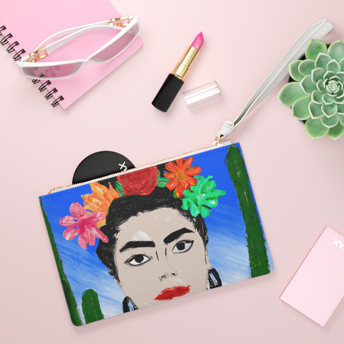 „Feurige Frida: Eine mexikanische Ikone mit farbenfroher Kultur malen“ – The Alien Clutch Bag