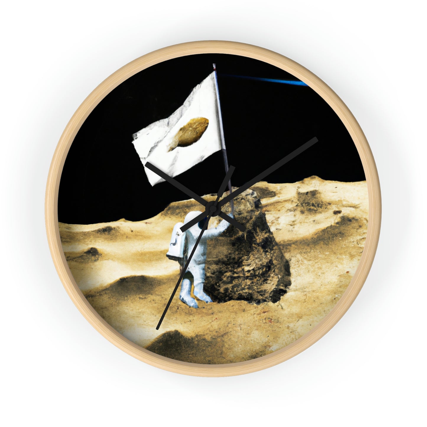 "Claiming Space: The Astronaut's Asteroid Flag Planting" - Die Alien-Wanduhr