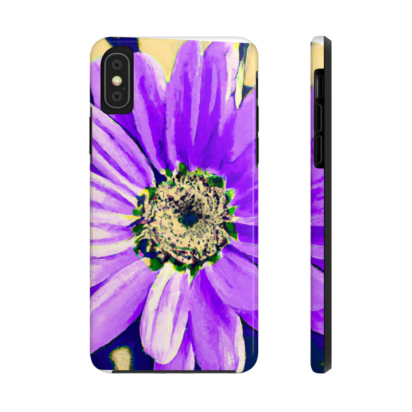 Lila Blütenblätter knallen: Kreieren Sie eine auffällige Gänseblümchen-Rosen-Fusion – The Alien Tough Phone Cases