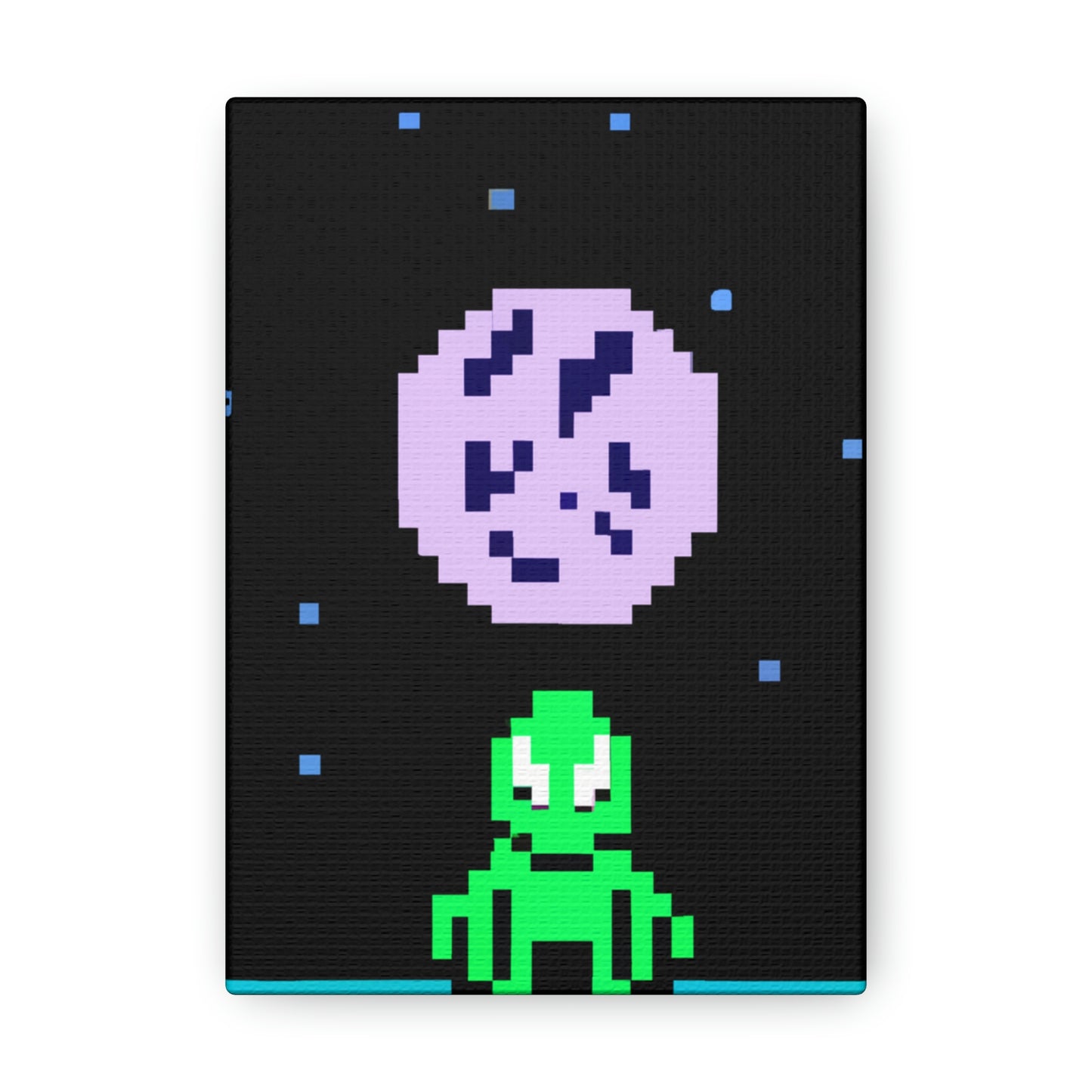 "Lonely Witness of the Night Sky" - The Alien Canva Pixel Art