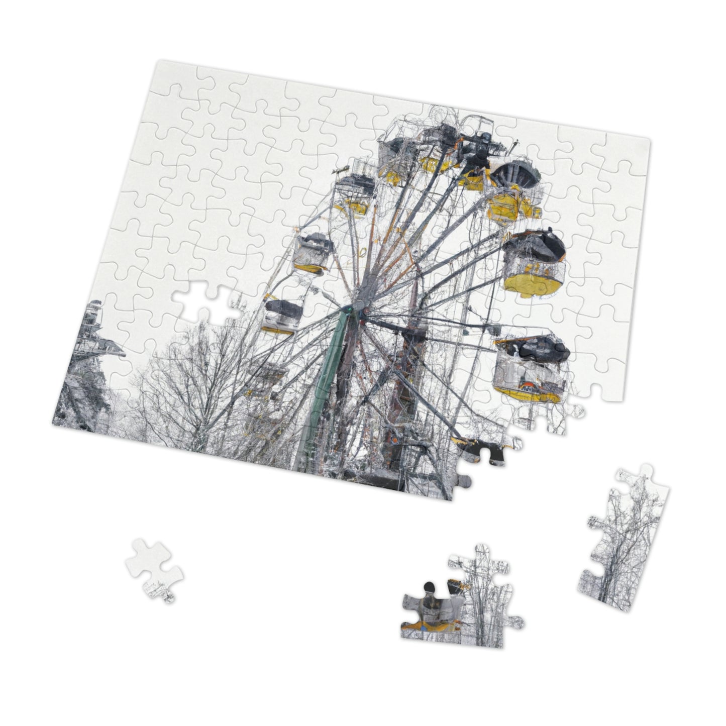 "Lonely Wheel in a Winter Wonderland" - The Alien Jigsaw Puzzle