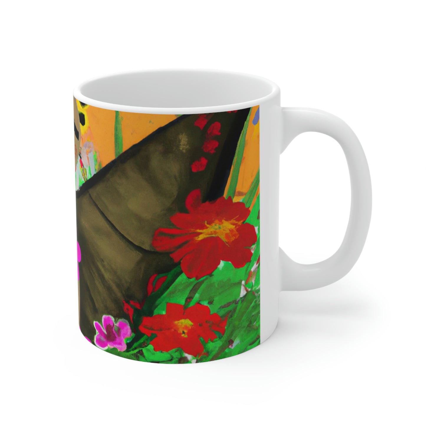 "Butterfly Ballet in the Wildflower Meadow" - The Alien Taza de cerámica 11 oz