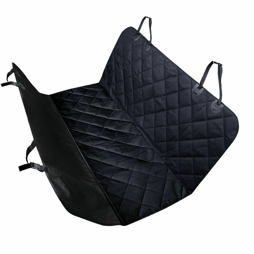 Funda de asiento trasera para coche, mascota, perro, viaje, impermeable, Protector de banco, lujo, negro