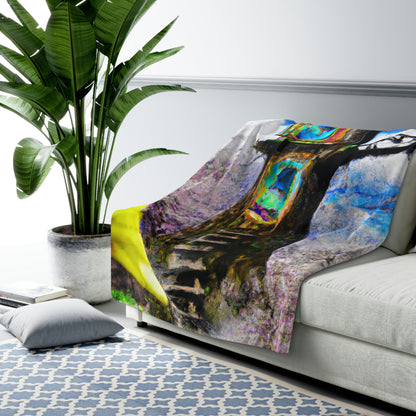 "Forgotten Secrets of the Springtime Forest" - The Alien Sherpa Fleece Blanket