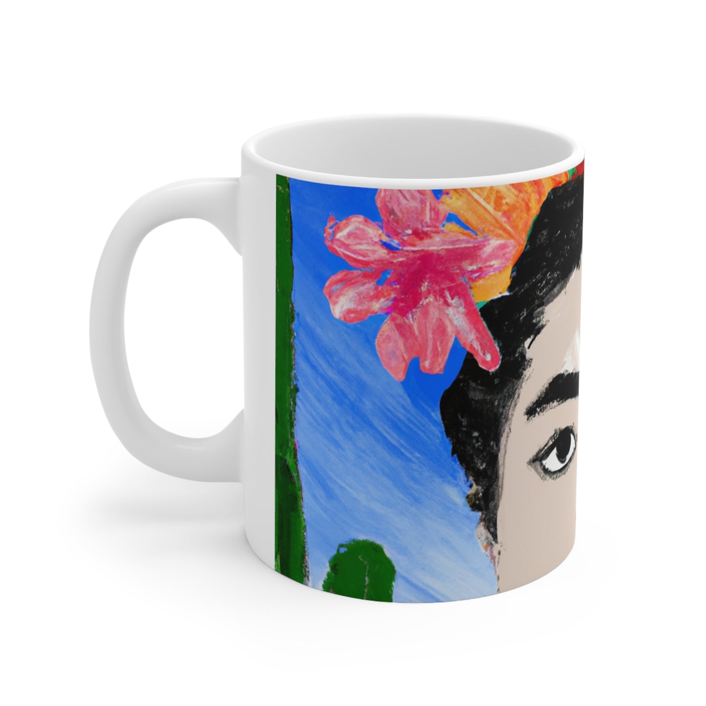 "Fiery Frida: Painting a Mexican Icon with Colorful Culture" - The Alien Ceramic Mug 11 oz