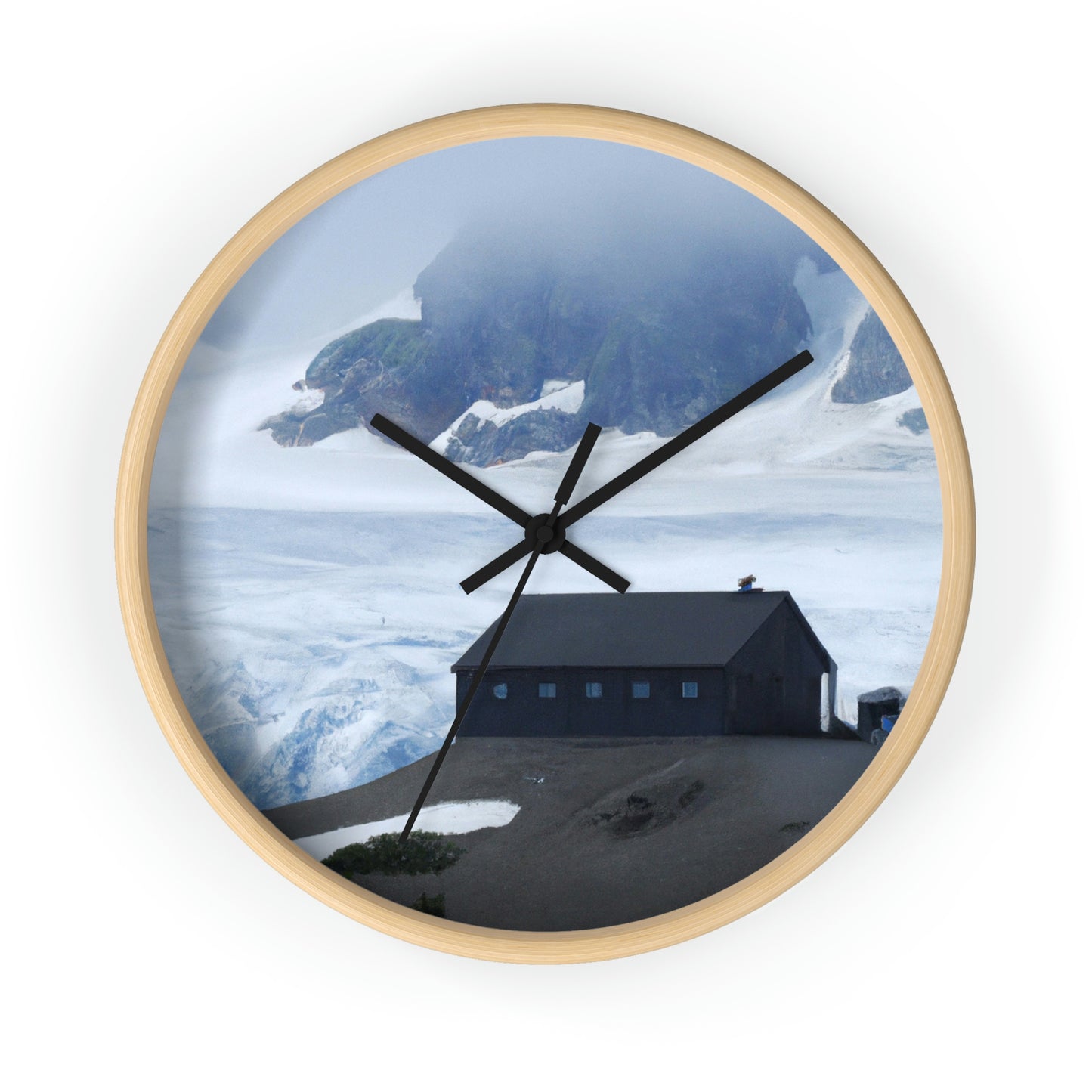 "Frozen Fears: A Haunted Glacier House" - The Alien Wall Clock