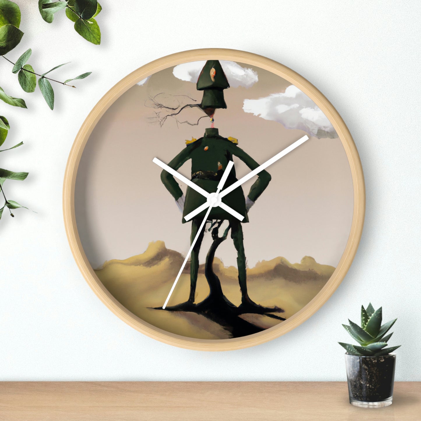 "Courage Against Despair: A Soldier's Triumph" - The Alien Wall Clock