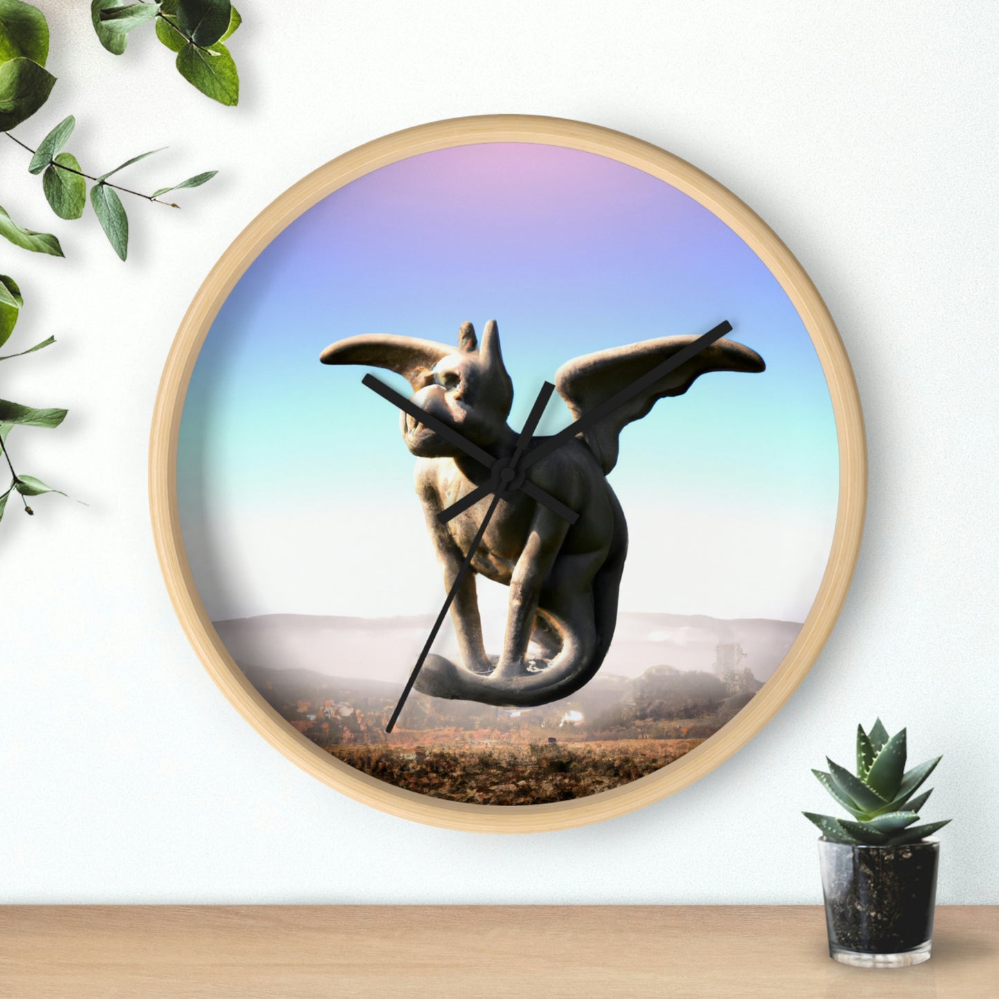 "Alone on the Hilltop: The Tale of a Solitary Gargoyle" - The Alien Wall Clock