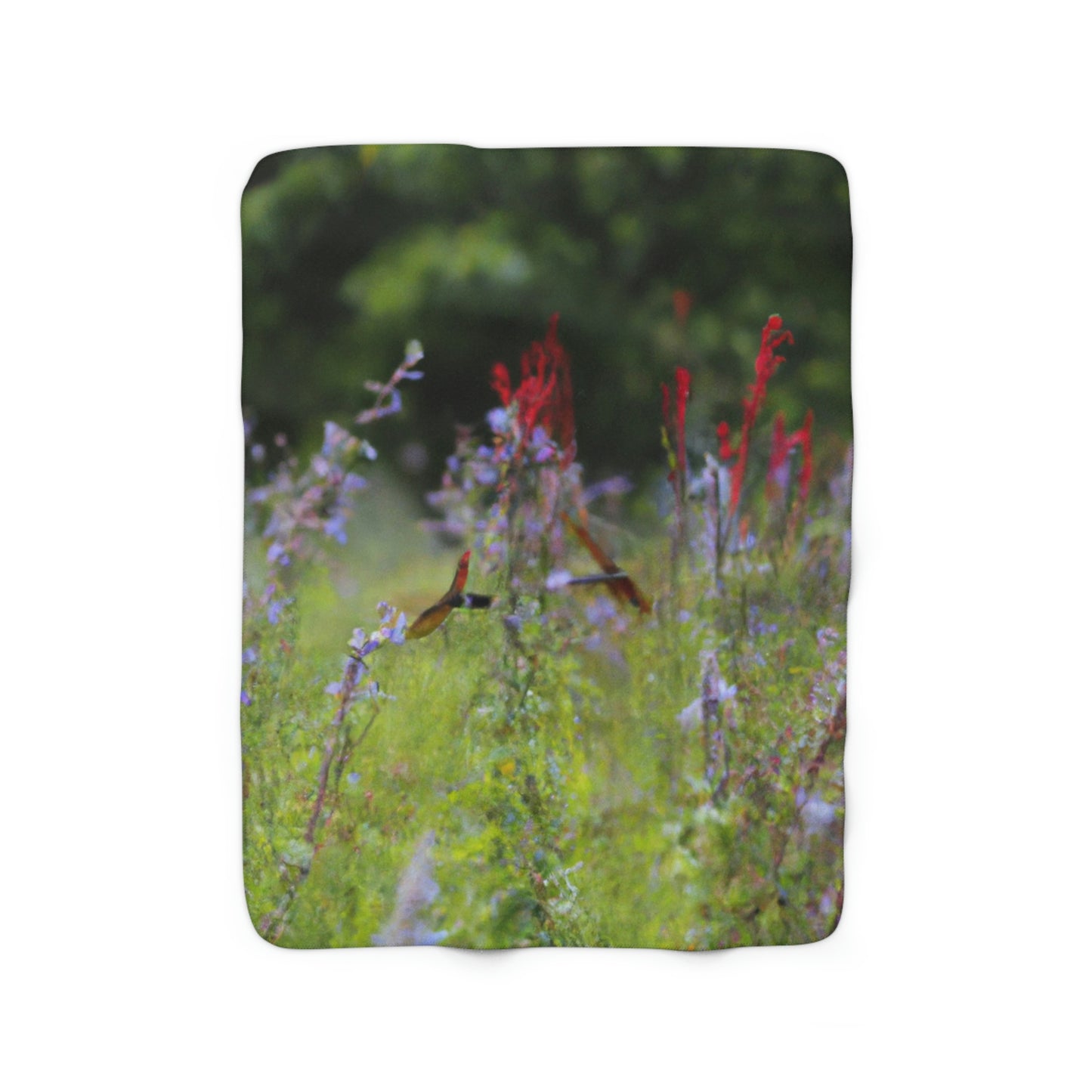 "The Dragonfly Ball in the Wildflower Meadow" - The Alien Sherpa Fleece Blanket