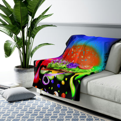 "Burger Rainbow" - The Alien Sherpa Fleece Blanket