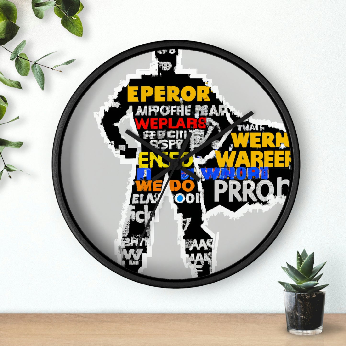 Superhéroe Word Pop Art - El reloj de pared alienígena