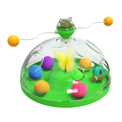 Meows Windmühle, lustiges Katzenspielzeug, interaktives multifunktionales Drehteller-Haustier-Lernspielzeug mit Katzenminze, leuchtender Ball, Windrad-Spielzeug, Haustierprodukte