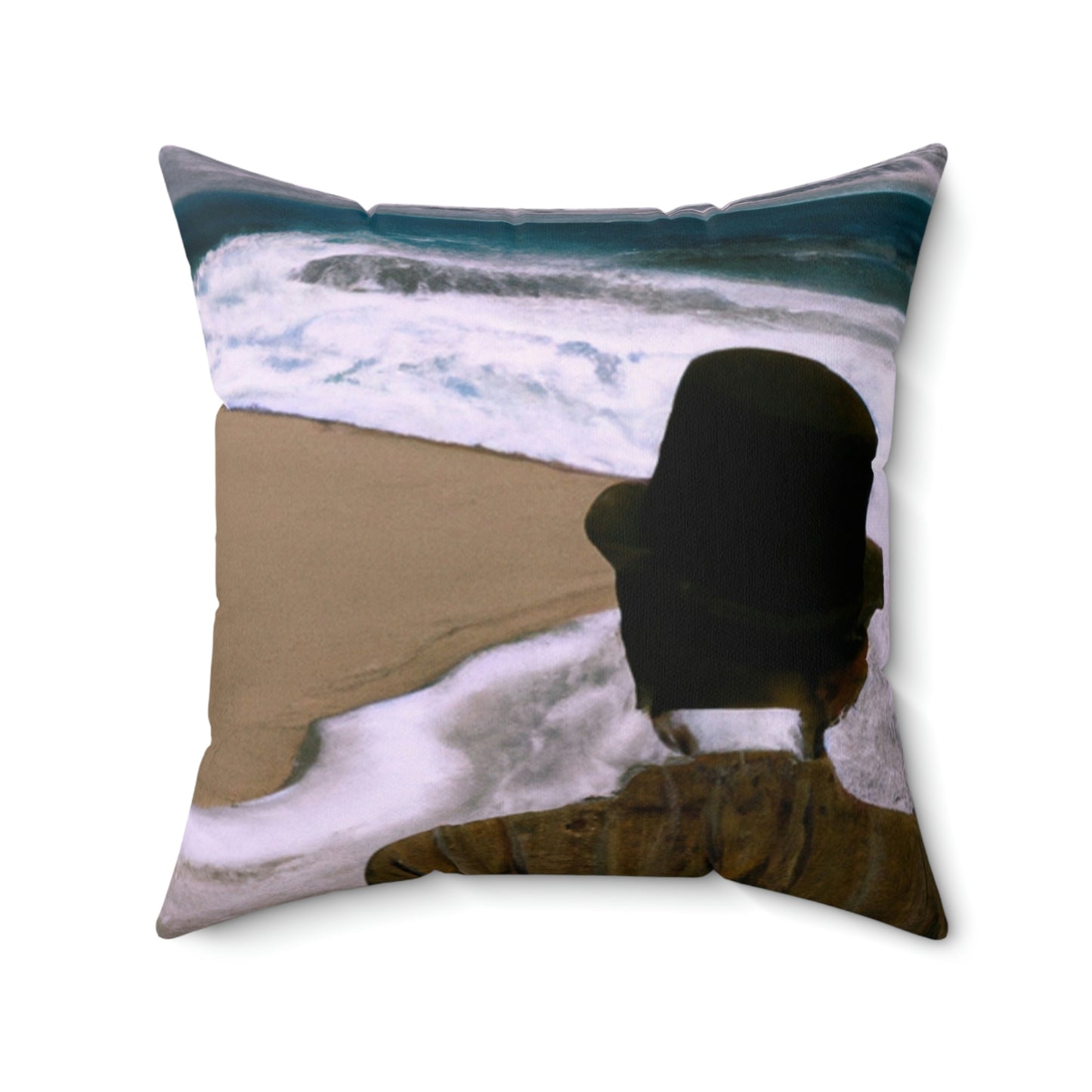 Sea-Swept Romance - The Alien Square Pillow