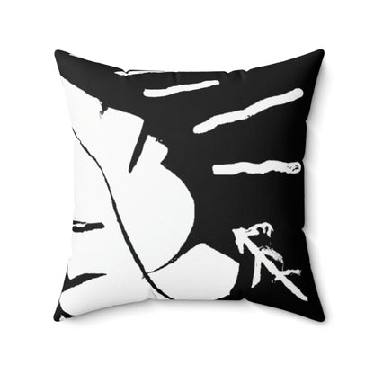 Lost in the Shadows: The White Feather's Journey - The Alien Square Pillow