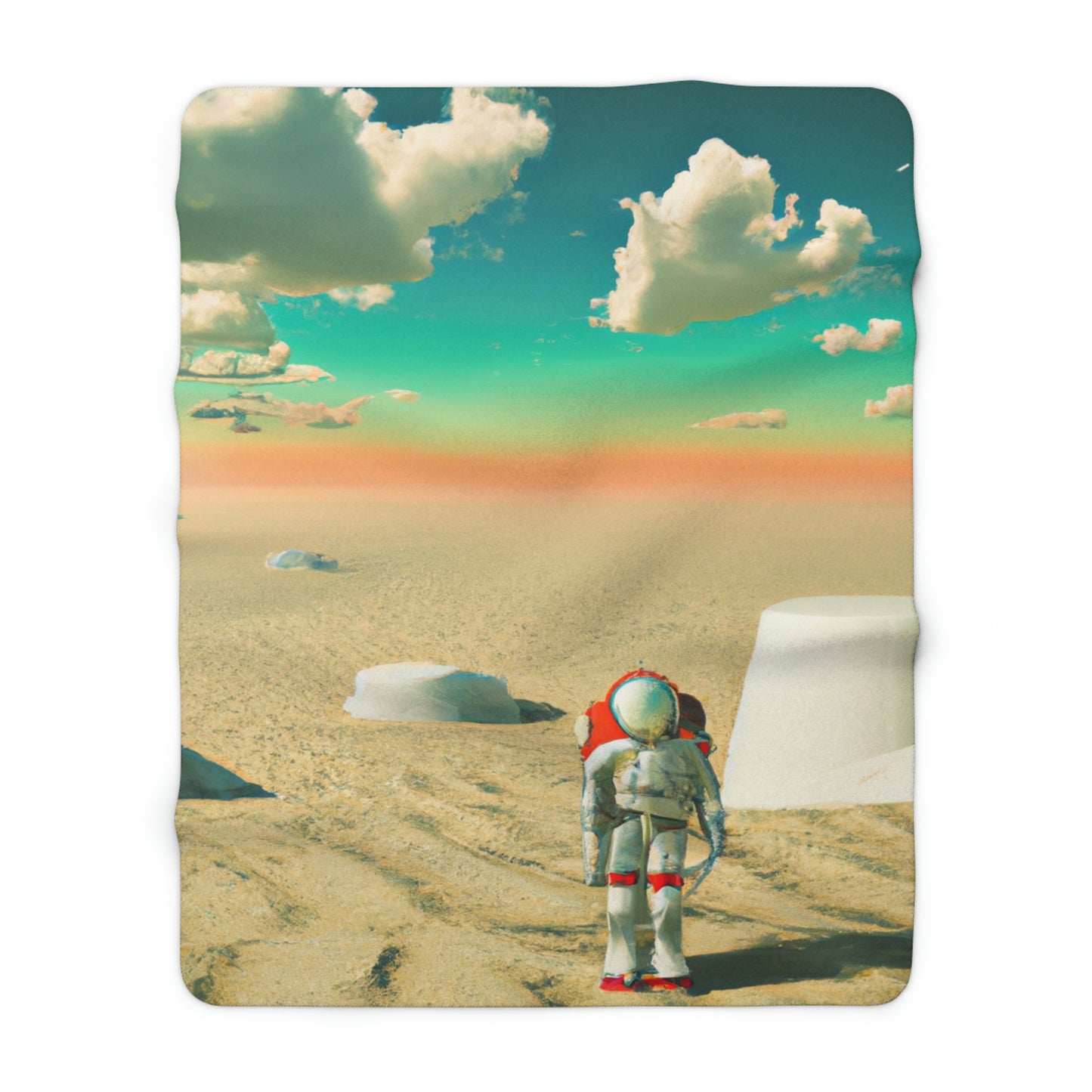 "A Strayed Astronaut: Alone on a Forlorn Planet" - The Alien Sherpa Fleece Blanket