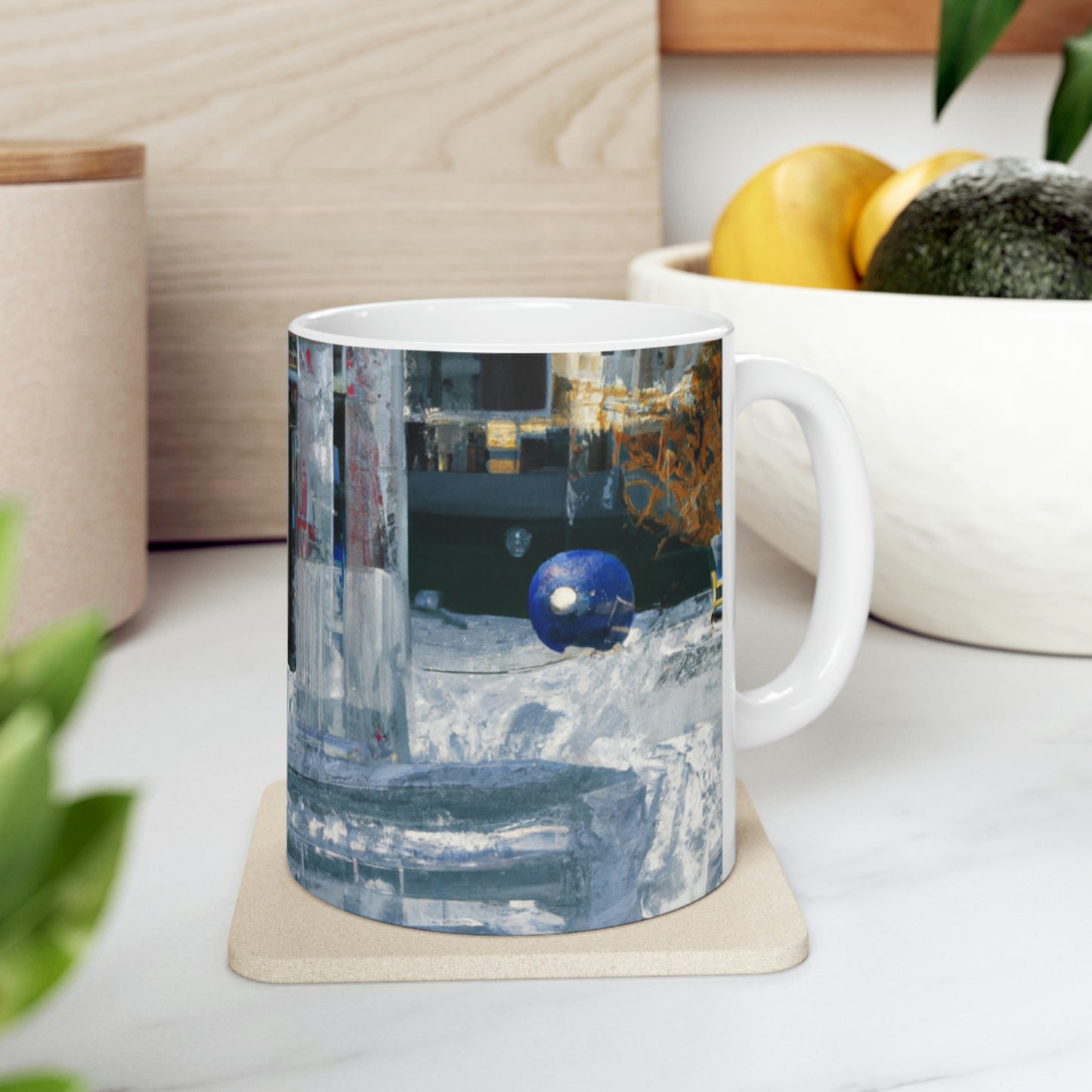 "Frozen Melodies: Crafting Music with Ice" - The Alien Ceramic Mug 11 oz