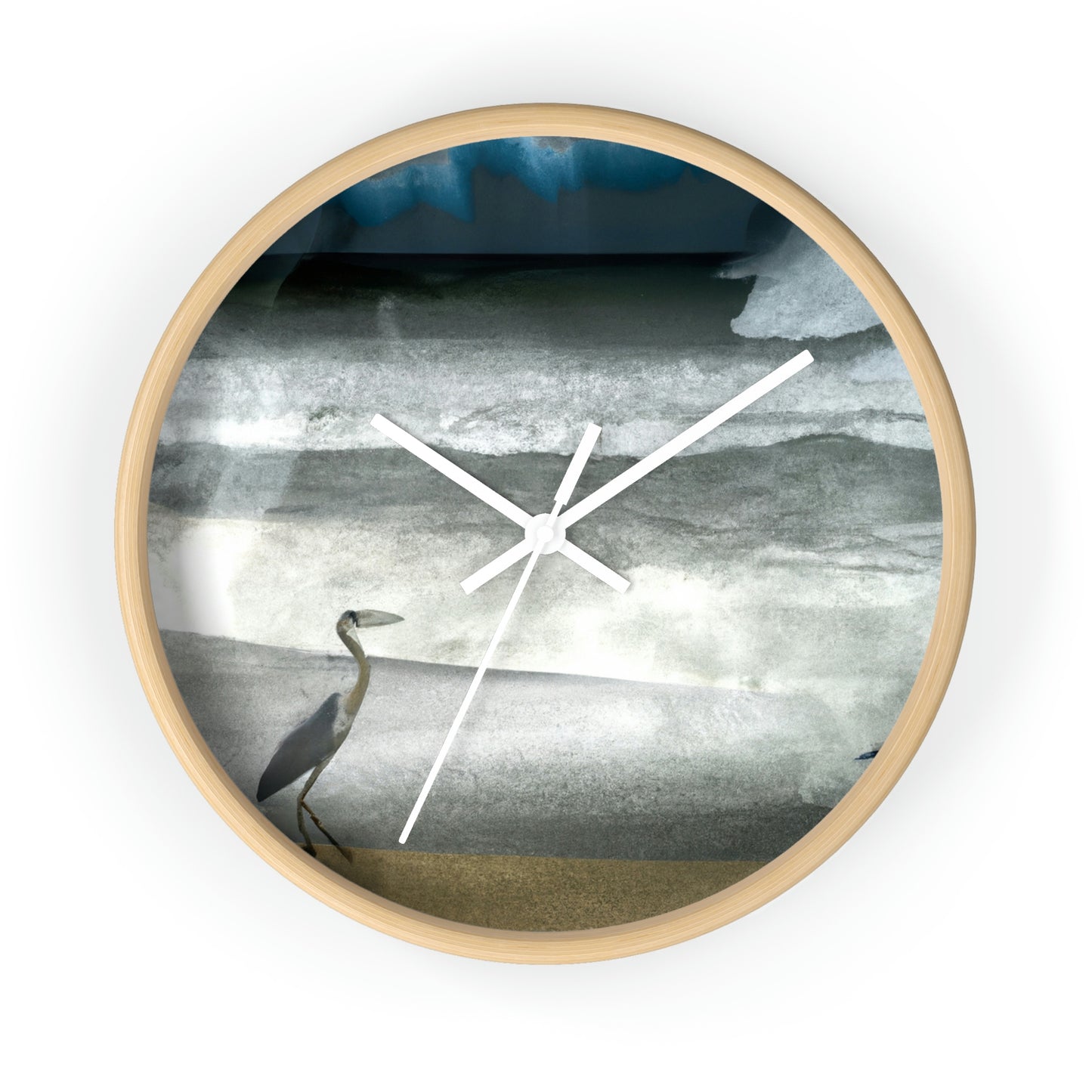 "A Sea of Turmoil: A Heron's Restlessness". - The Alien Wall Clock