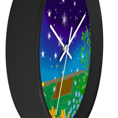 "Un jardín celestial de color" - El reloj de pared alienígena