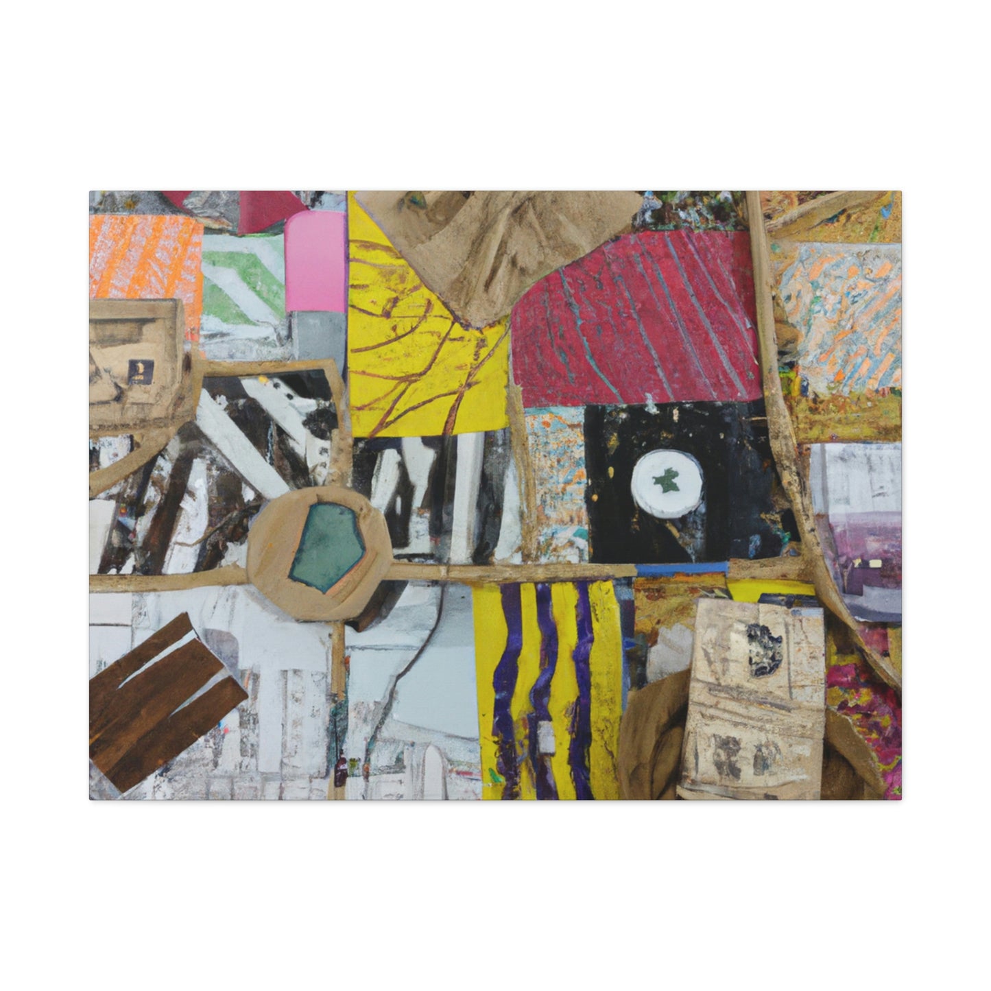 "Urban and Rural Intersections: A Mixed-Media Exploration" - Canvas