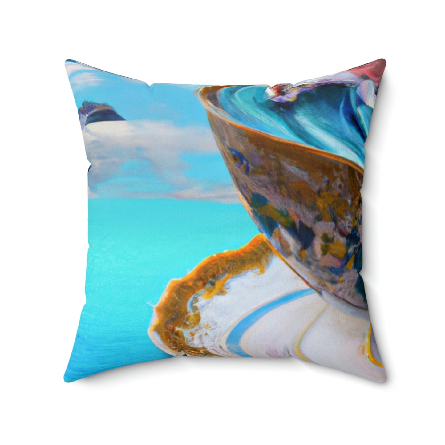 "Adrift in a China Cup: The Story of a Lost Child's Oceanic Adventure" - The Alien Square Pillow