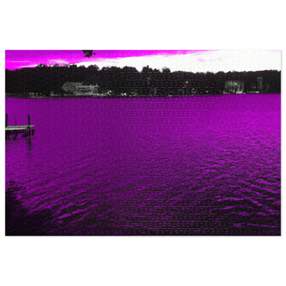 "The Neon Purple Lakefront" - The Alien Jigsaw Puzzle