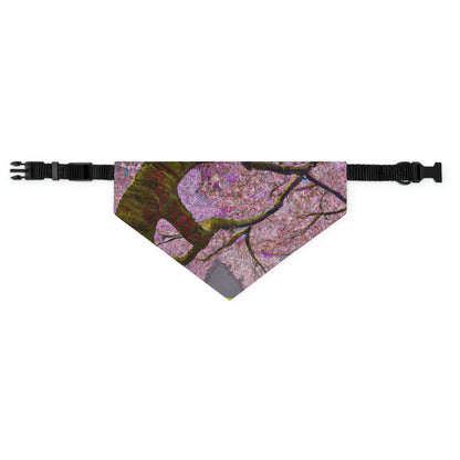 "Un momento de calma bajo las flores de cerezo" - The Alien Pet Bandana Collar