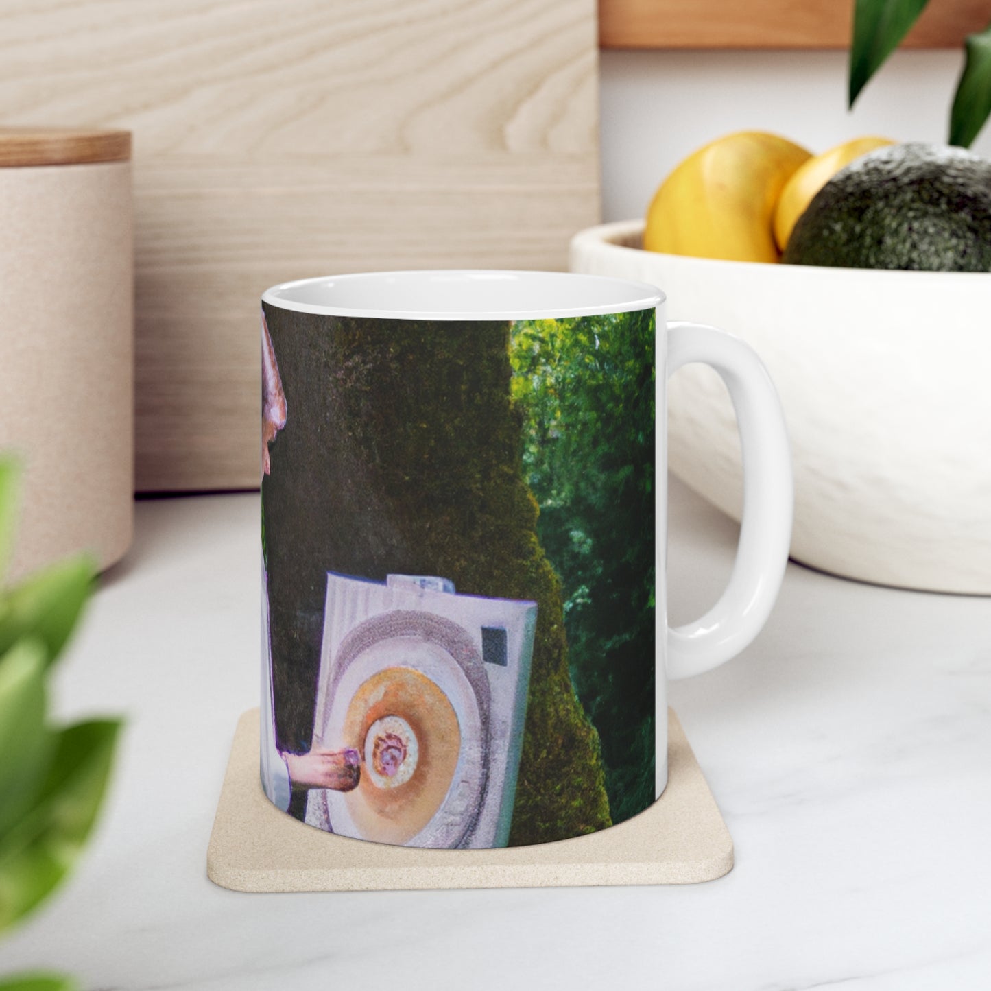 "Encantamiento en aceite: la visión de un bosque mágico de un joven artista" - Taza de cerámica The Alien 11 oz