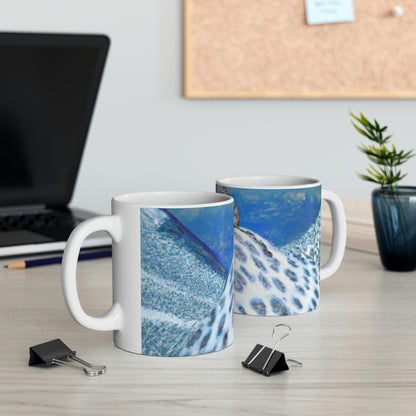 "Lonely Perch of the Snow Leopard" - The Alien Ceramic Mug 11 oz