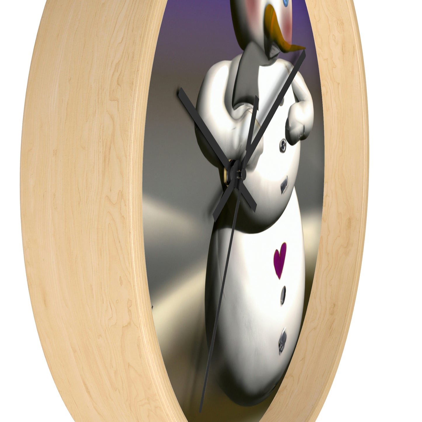 "Chilly But Hopeful: The Snowman's Quest For A Hug" - The Alien Wall Clock