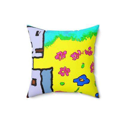 "A Small Miracle in a Sea of Flowers" - The Alien Square Pillow