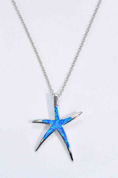 Opal Starfish Pendant Necklace