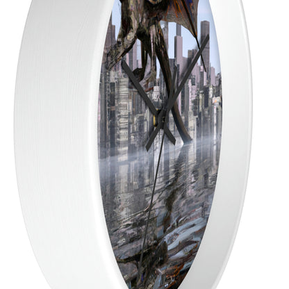 "Ascending the Deluge: A Dragon's Soaring Journey." - The Alien Wall Clock