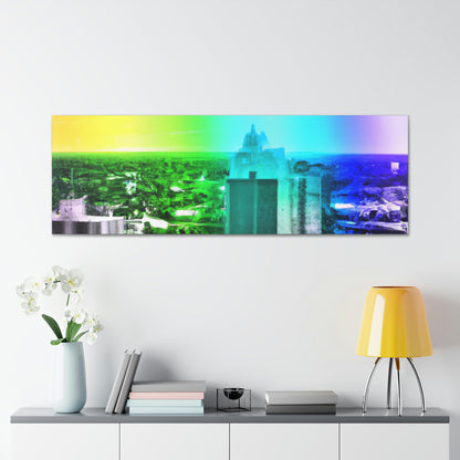 "Urban Splendor: The City Skyline from Above" - Canvas