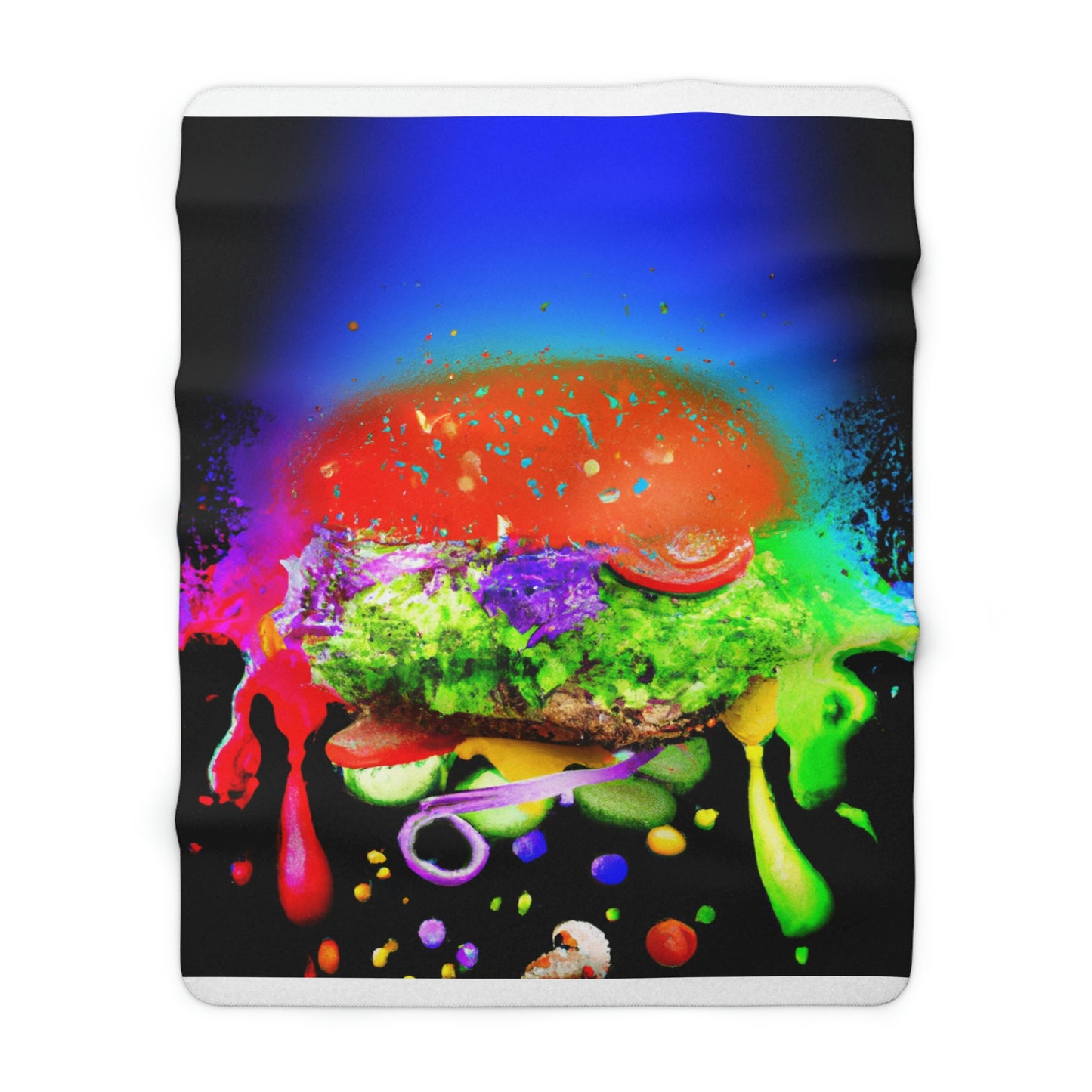 "Burger Rainbow" - Die Alien Sherpa Fleecedecke