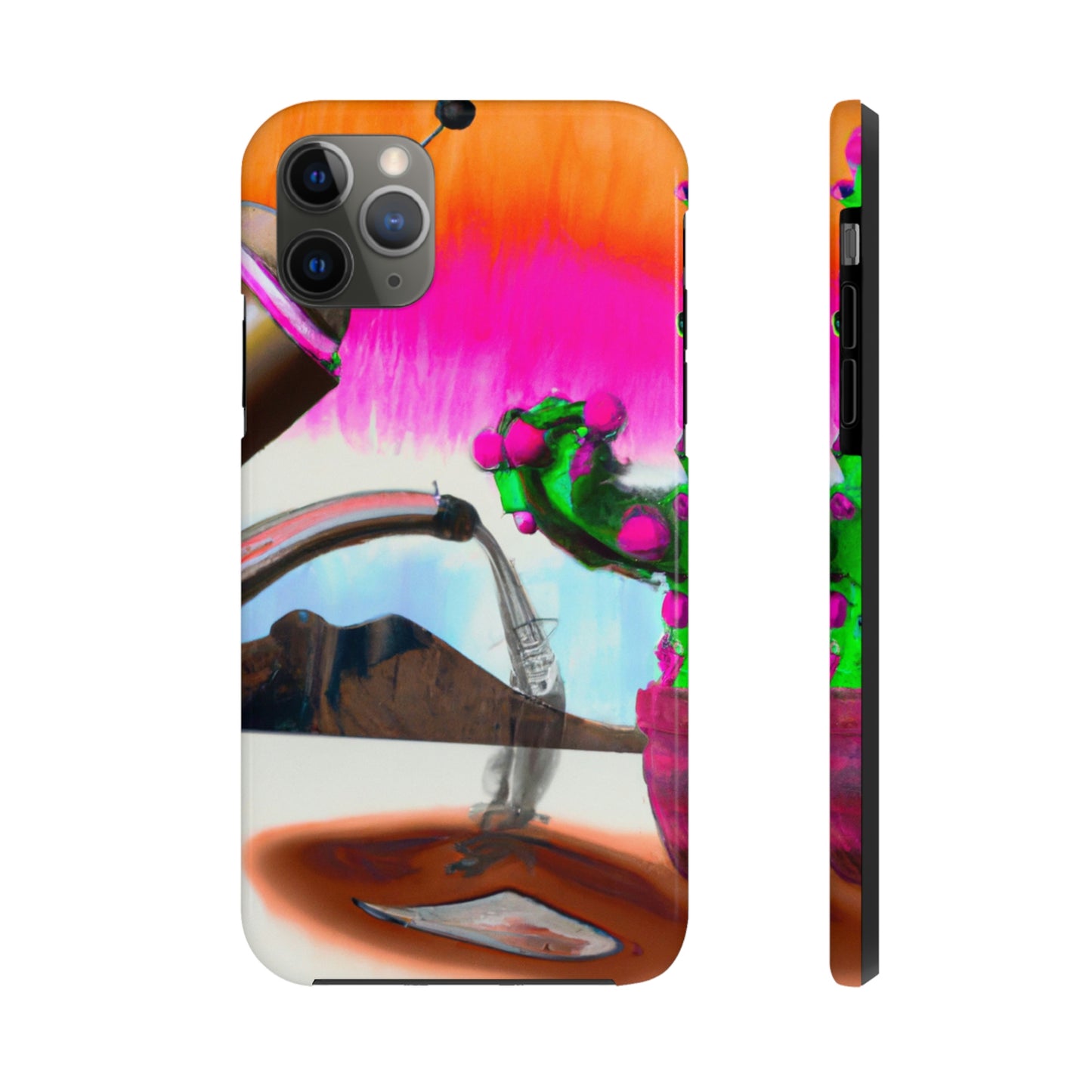 "An Awkward Caffeinated Moment: The Tale of a Bot and a Cactus" - The Alien Tough Phone Cases