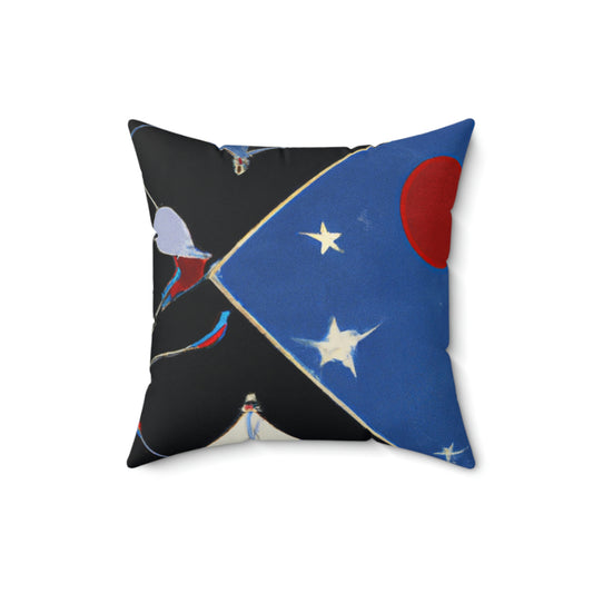 "Kites Illuminating the Starry Sky" - Das Alien Square Pillow