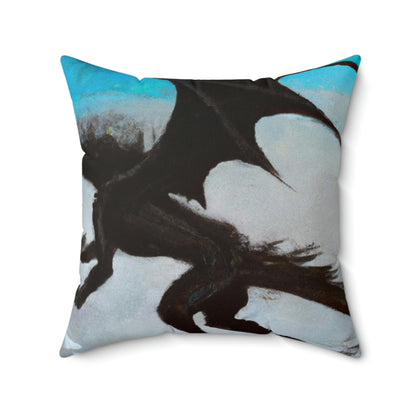 "Clash of Fire and Steel on the Moonlit Cliff" - The Alien Square Pillow