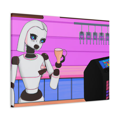 "Robo en una tierra extraña: el viaje del barista" - The Alien Canva