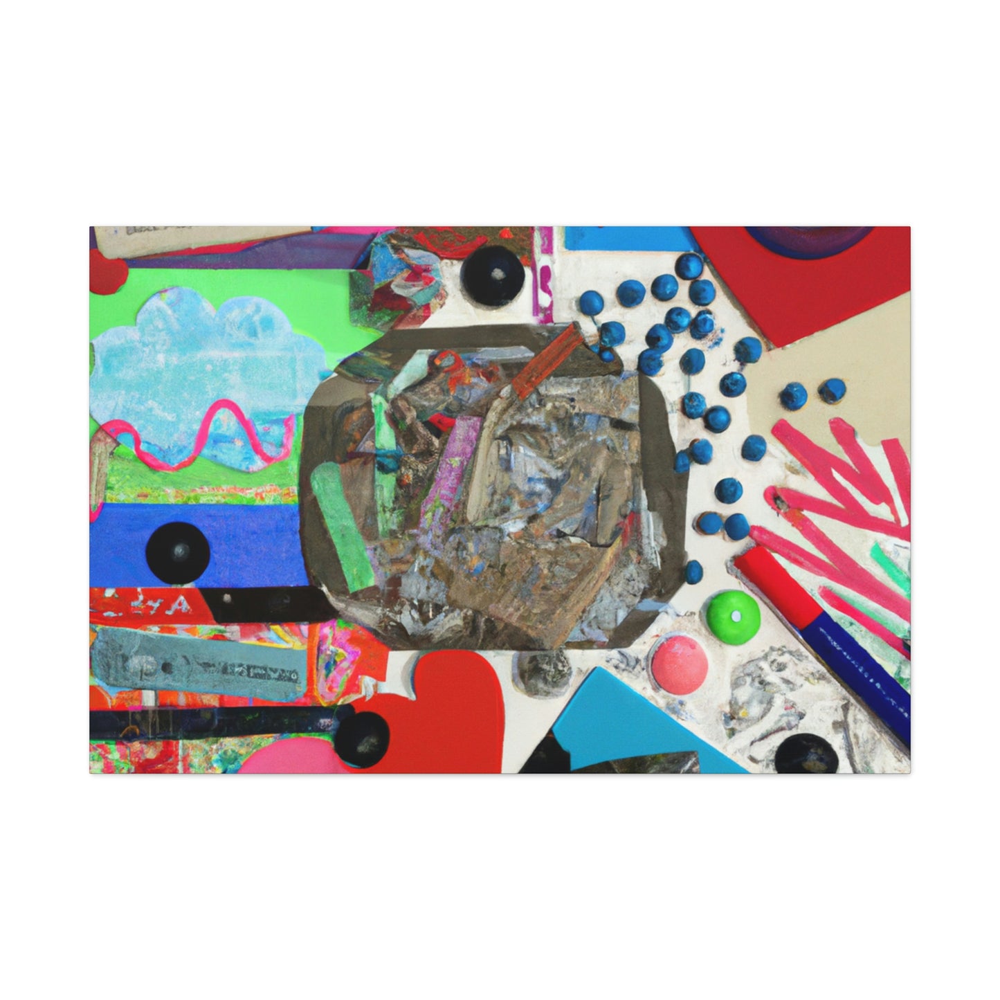 "Express Yourself: A Found Object Collage" - Canvas