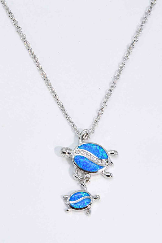 Opal-Schildkröten-Anhänger-Halskette