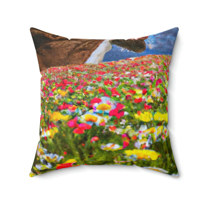 "Eine glückselige Tour der Blumenpracht" - das Alien Square Pillow