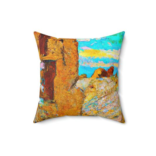 "Lost Among the Ruins" - The Alien Square Pillow