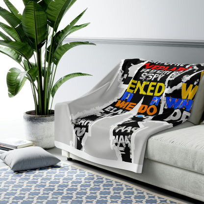 Superhero Word Pop Art - The Alien Sherpa Fleece Blanket